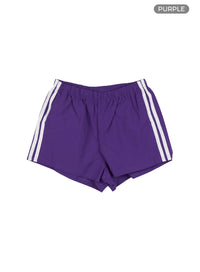 stripe-nylon-shorts-cu414 / Purple