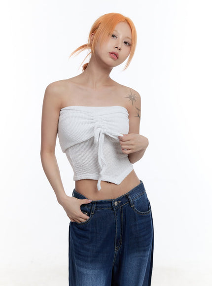 ribbon-tube-crop-top-cy530 / White
