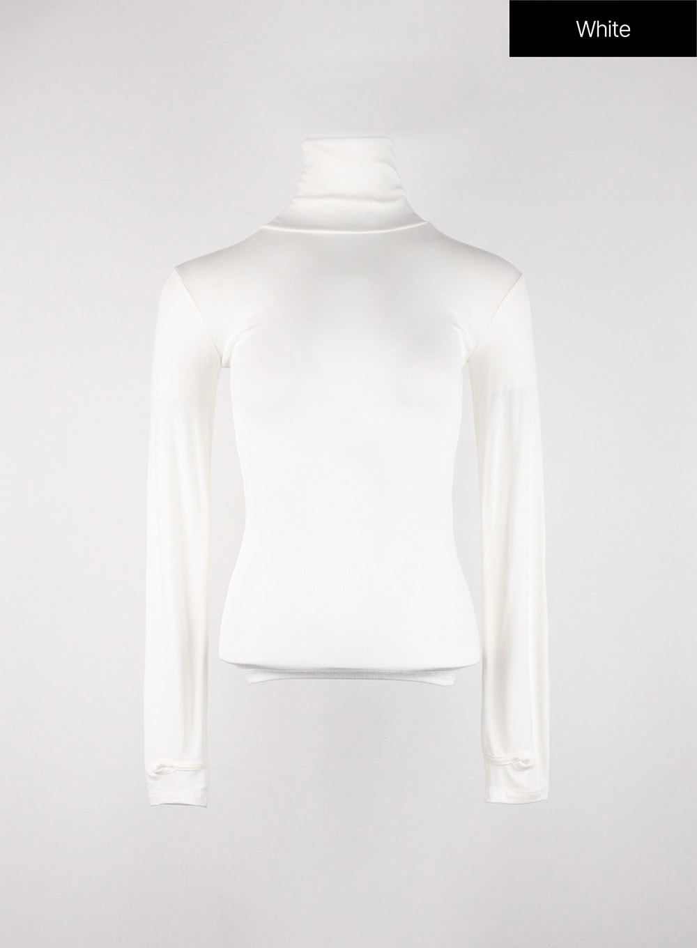 Slim Fit Turtleneck Top with Thumb Hole Sleeve OD327