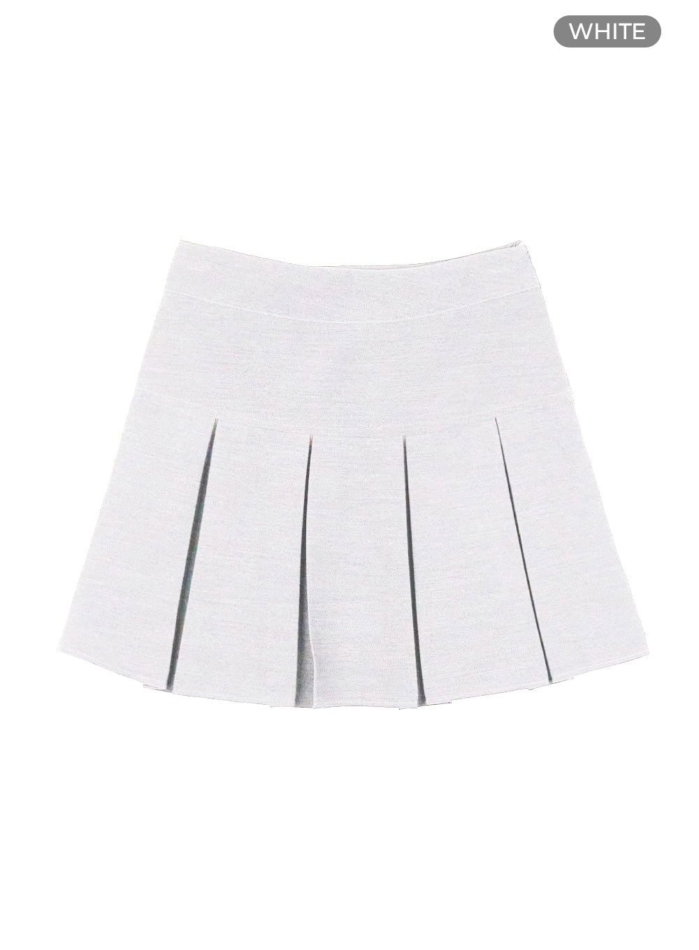 solid-pleated-mini-skirt-os423 / White