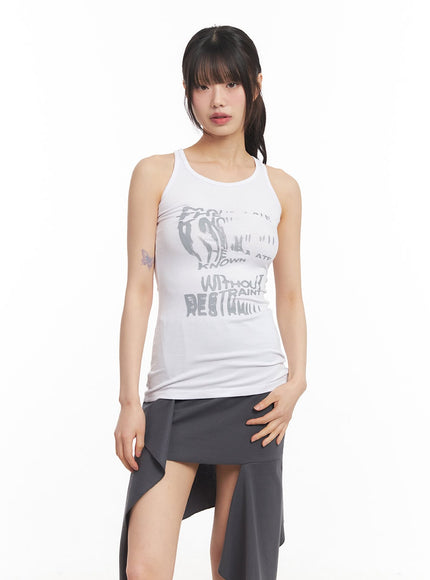 warped-graphic-tank-top-ca522 / White