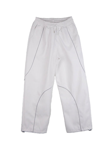 string-detail-wide-fit-trousers-cn421 / White