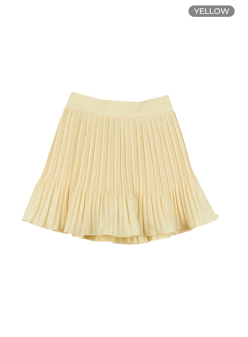 solid-ruffle-hem-mini-skirt-oy427 / Yellow
