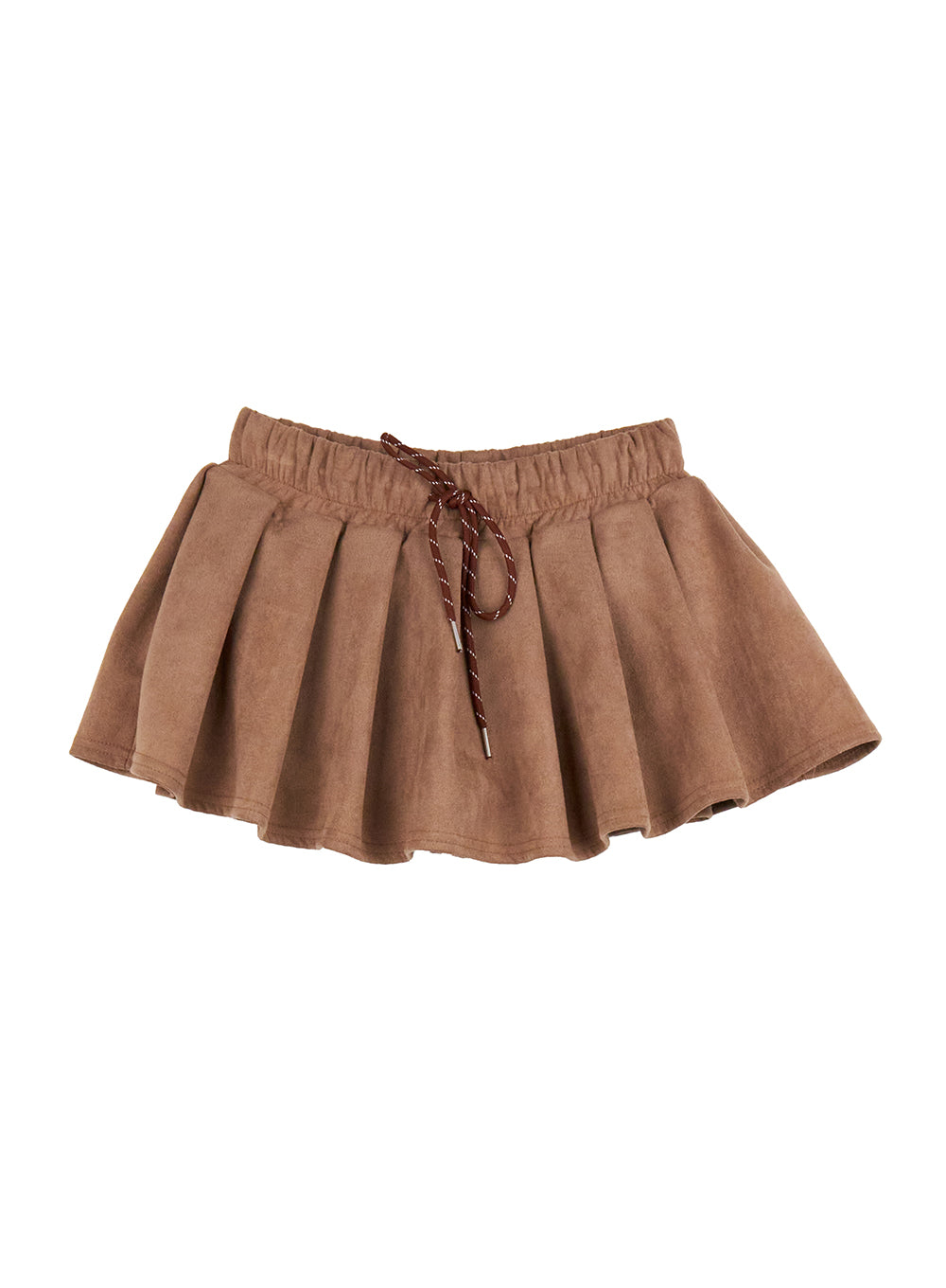 adjustable-pleated-mini-skirt-cj522 / Beige