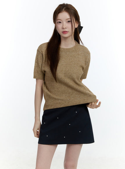 Basic Short Sleeve Sweater CF503