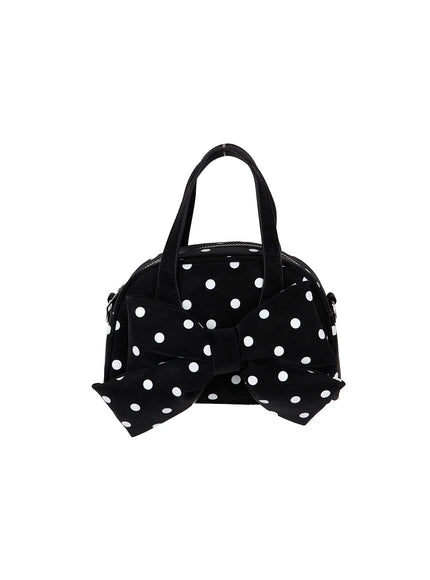 polka-dot-bow-tote-bag-cy515 / Black