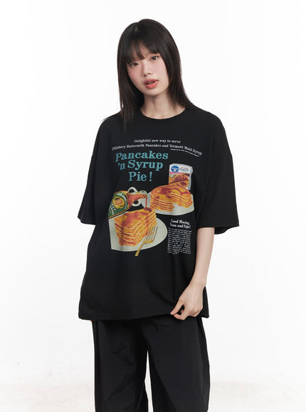 breakfast-mood-oversized-tee-cy521 / Black
