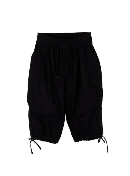 folded-cargo-bermuda-pants-ca515 / Black