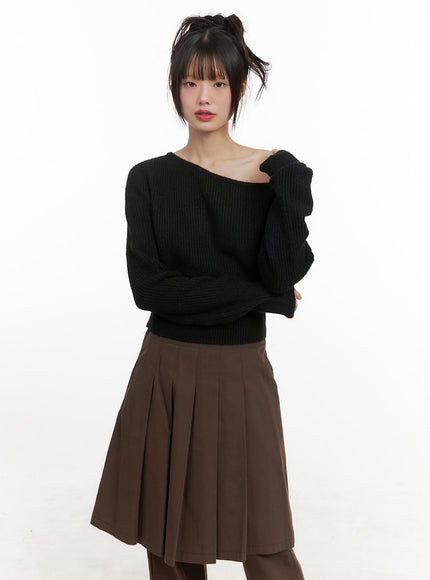 One-Shoulder Wool Blend Sweater CJ506