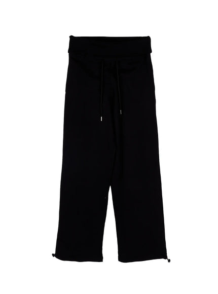 foldable-waist-wide-sweatpants-ca520 / Black