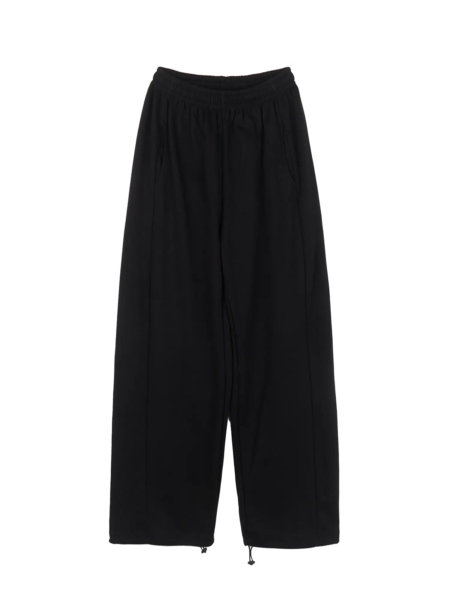 pintuck-relaxed-fit-sweatpants-cu525 / Black