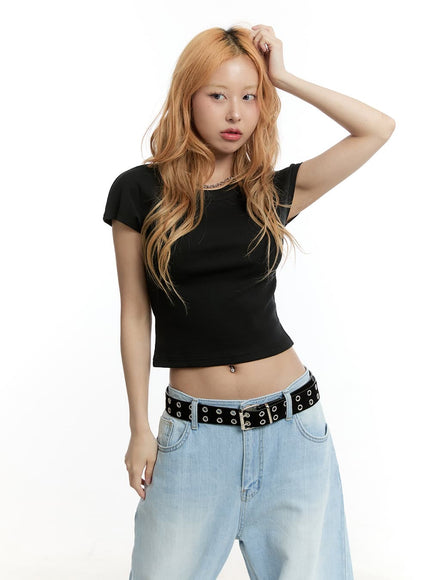 essential-cotton-crop-top-cy501 / Black
