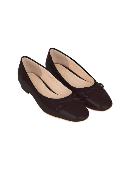 ribbon-gloss-ballet-flats-cy515 / Black