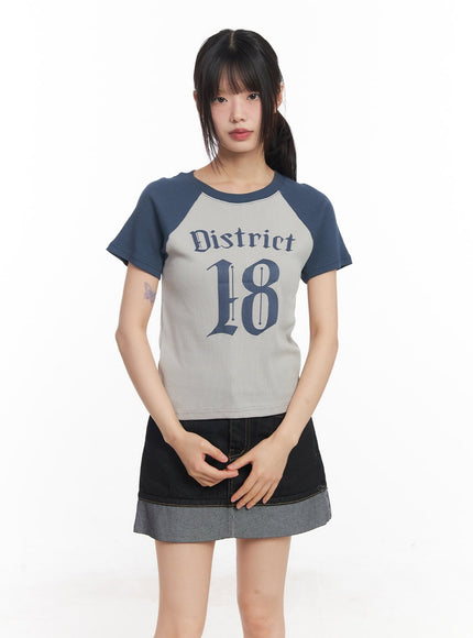 raglan-graphic-slim-fit-tee-cy514 / Blue