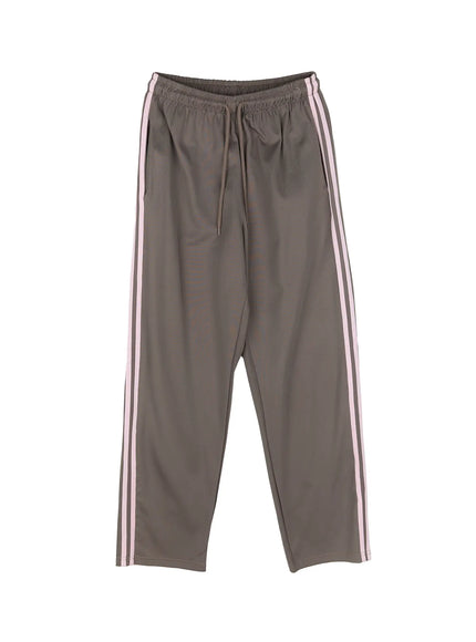 wide-leg-striped-track-pants-cg519 / Dark brown