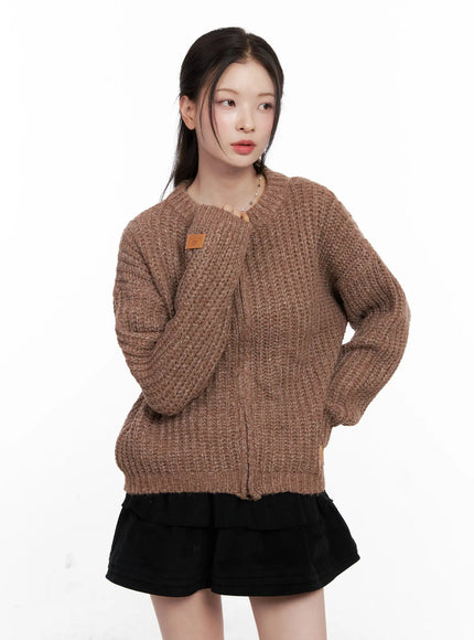 Ribbed Knit Zip-Up CO531