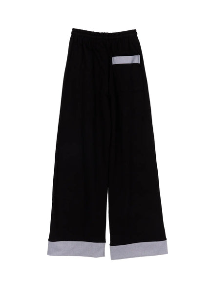 Two-Toned Wide-Leg Sweatpants CA502