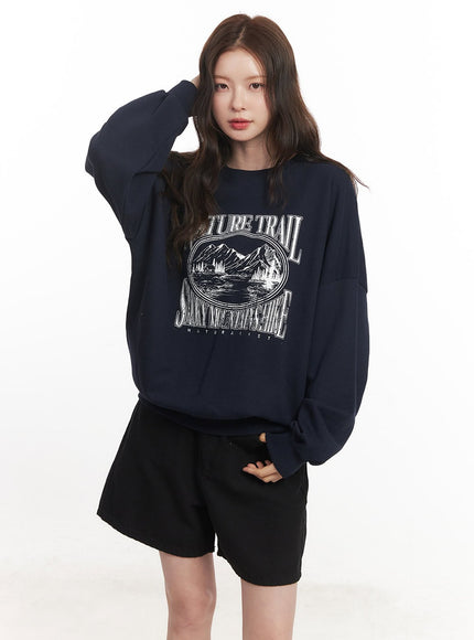 Nature Graphic Oversize Sweatshirt CA501