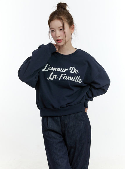 casual-crop-sweatshirt-cf504 / Dark blue