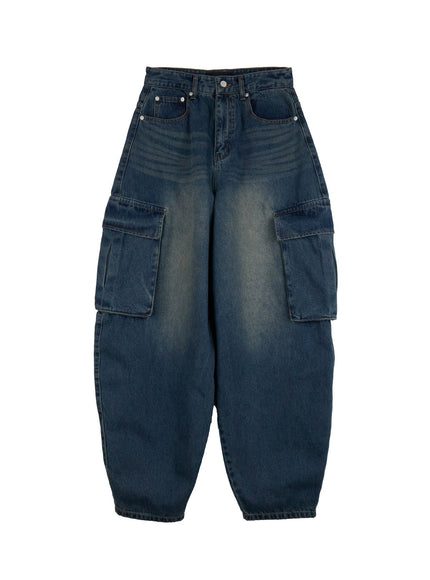 marie-cargo-denim-baggy-jeans-cj522 / Blue