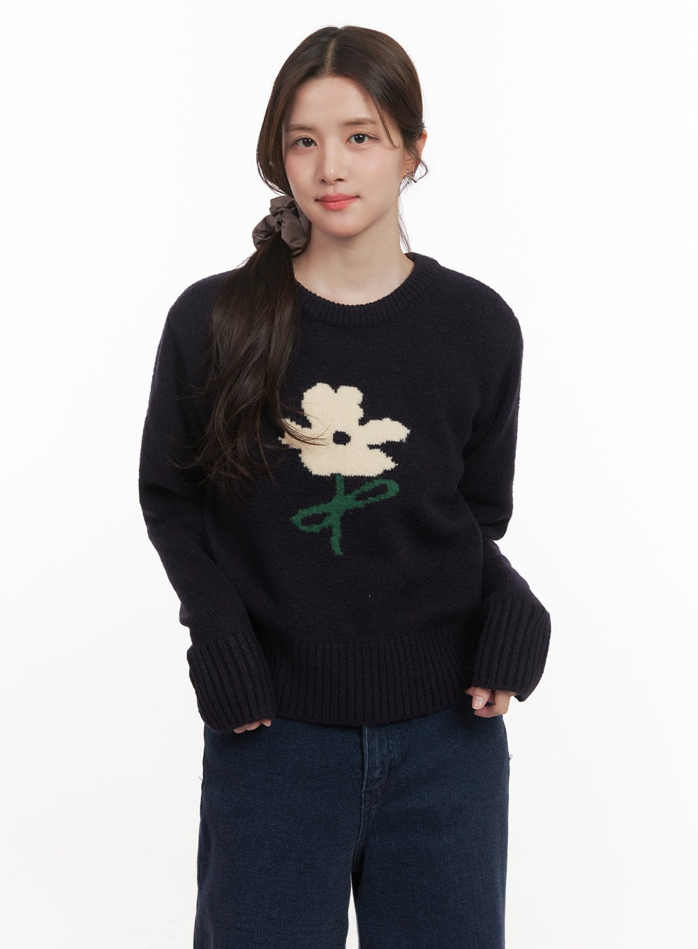 Flower Graphic Knitted Sweater CJ515