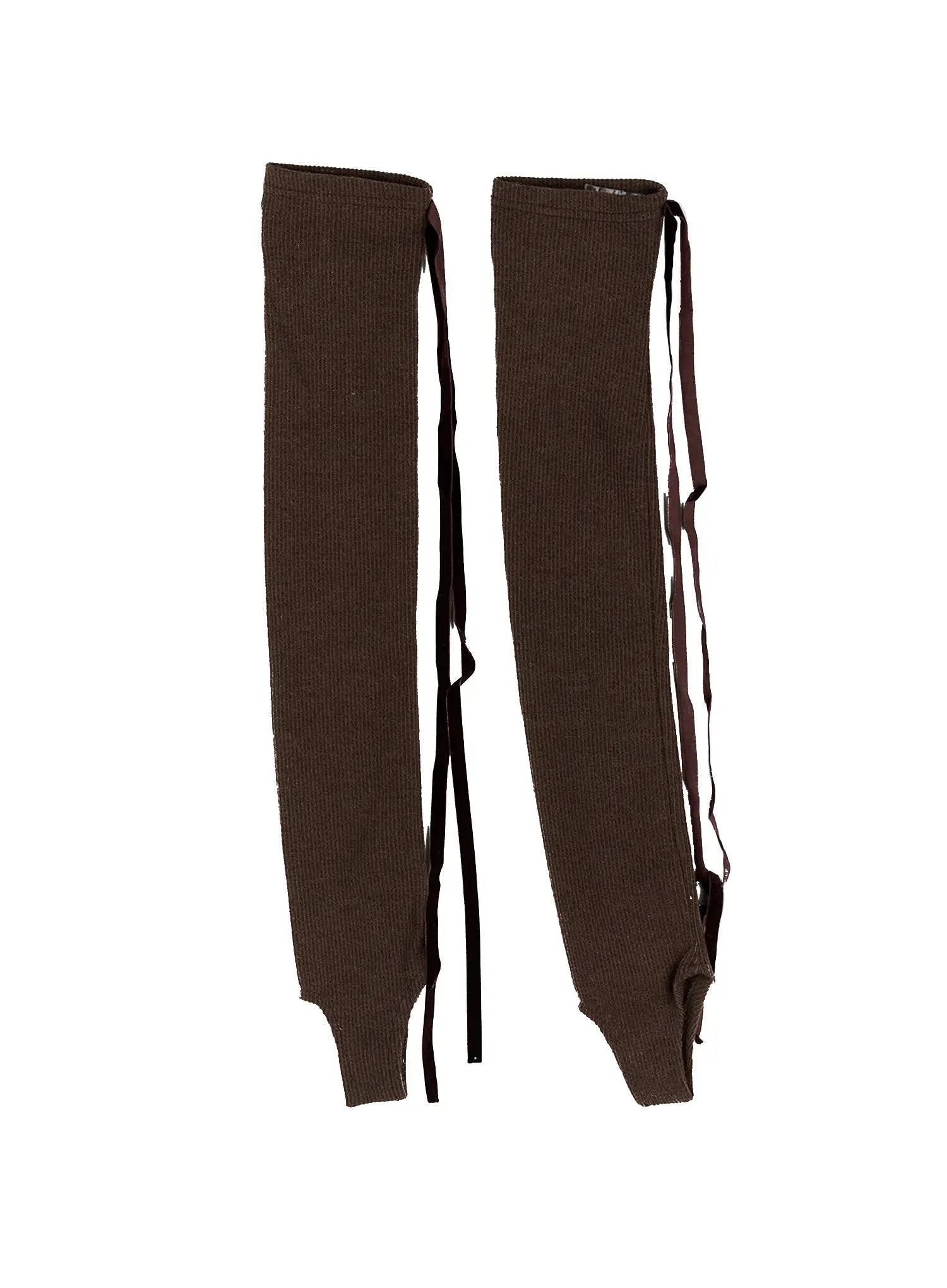 tie-up-knee-high-leg-warmers-cg519 / Dark brown