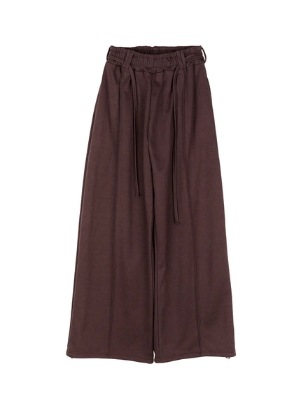 wide-leg-drawstring-sweatpants-cg507 / Dark brown