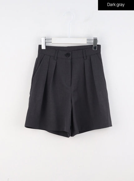 pintuck-half-pants-oo323 / Dark gray