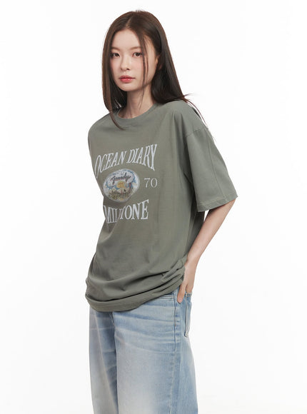 casual-graphic-t-shirt-cm511 / Dark green