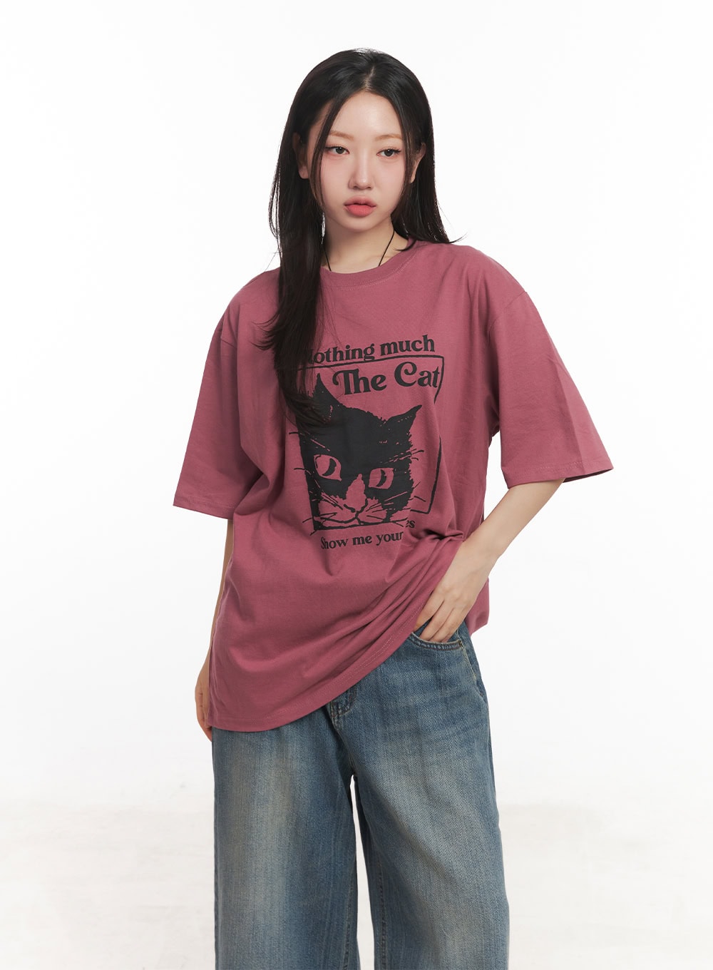 relaxed-fit-graphic-tee-ca525 / Dark pink