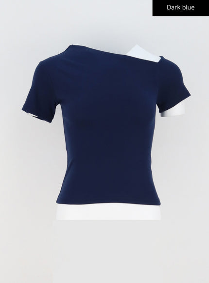 Unbalanced Neck Tee CA328