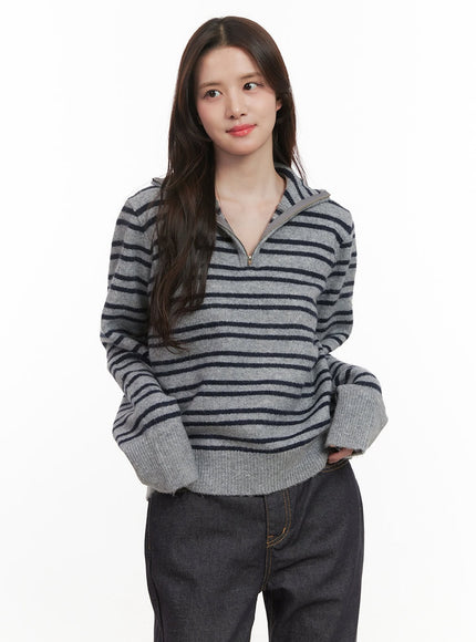 Striped Half-Zip Sweater CJ515