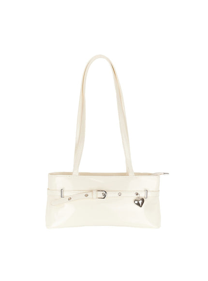 Buckle Heart Faux-Leather Shoulder Bag CM511