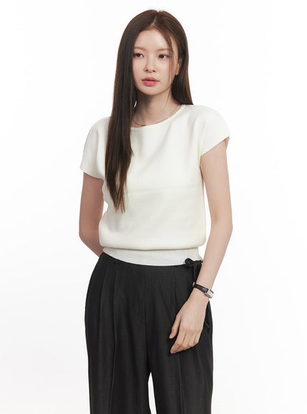 soft-touch-short-sleeve-sweater-ca502 / White