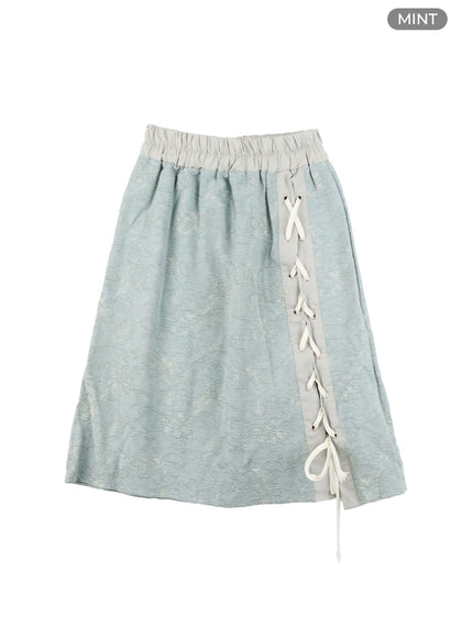 floral-strap-midi-skirt-ca401 / Mint