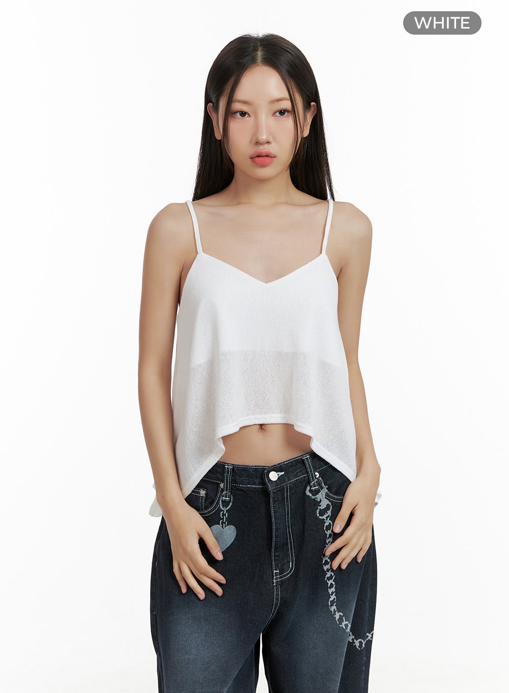 flare-cami-top-cl418 / White