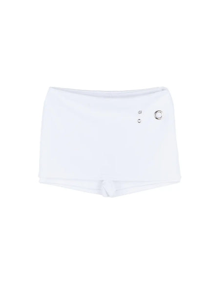 eyelet-detail-mini-skirt-cl507 / White