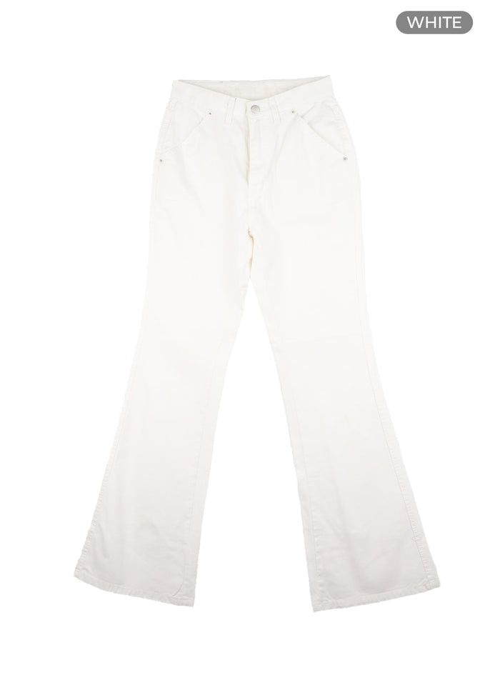 cotton-slim-fit-bootcut-pants-ca422 / White