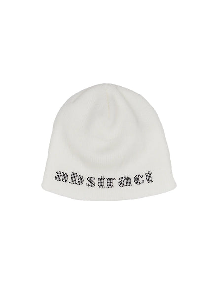 rhinestone-beanie-cn510 / White