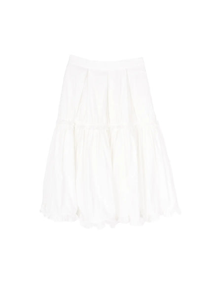tiered-flare-midi-skirt-cy515 / White