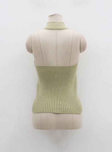 Zipper Turtleneck Tank Top And Bolero Set CD06