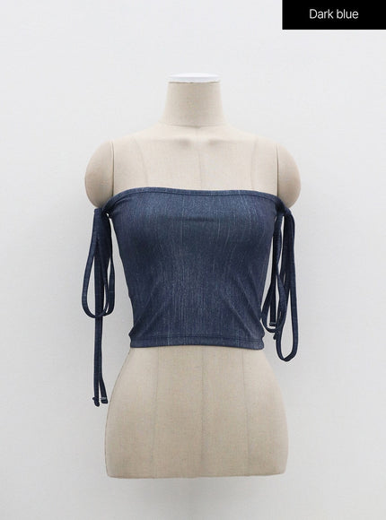 Lace-Up Detail Tube Top BF323