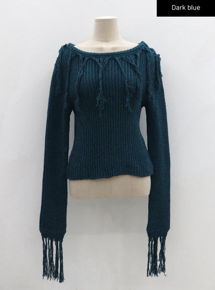 Collin Fringe Long Sleeve Knit CS28