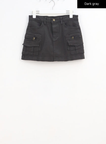 Mid-Rise Cargo Mini Skirt CA313