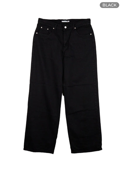 rayon-solid-wide-leg-pants-co410 / Black