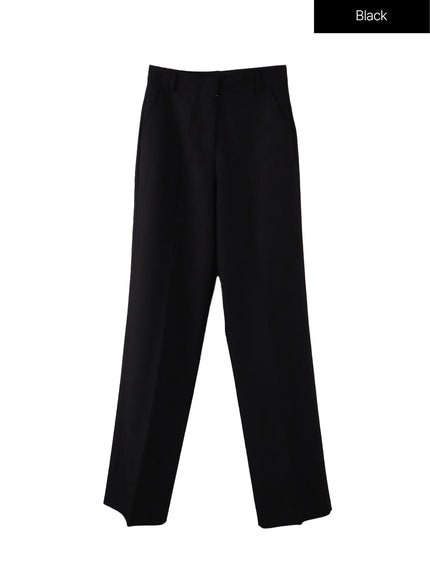 basic-straight-leg-tailored-pants-of408 / Black