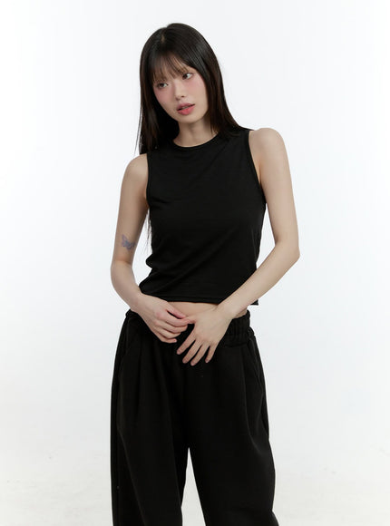 essential-crop-tank-top-cf507 / Black