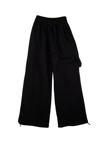 wide-fit-cargo-sweatpants-cj507 / Black