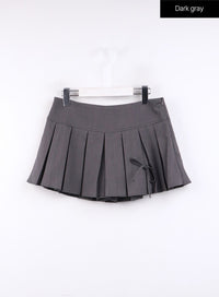 low-rise-pleated-mini-skirt-cj418 / Dark gray