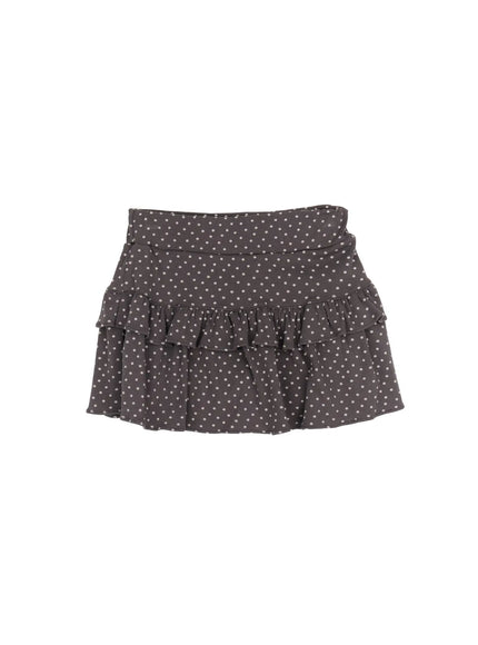 polka-dot-ruffle-mini-skirt-ca508 / Dark gray
